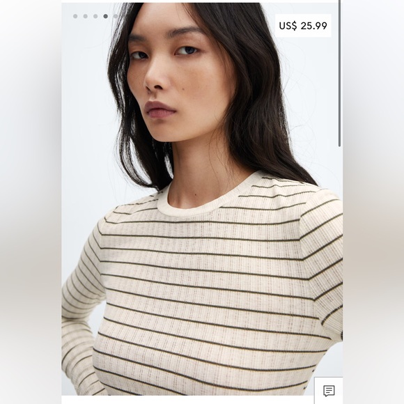 NWT 🎉 Textured striped T-shirt MNG (XS) - Picture 2 of 4